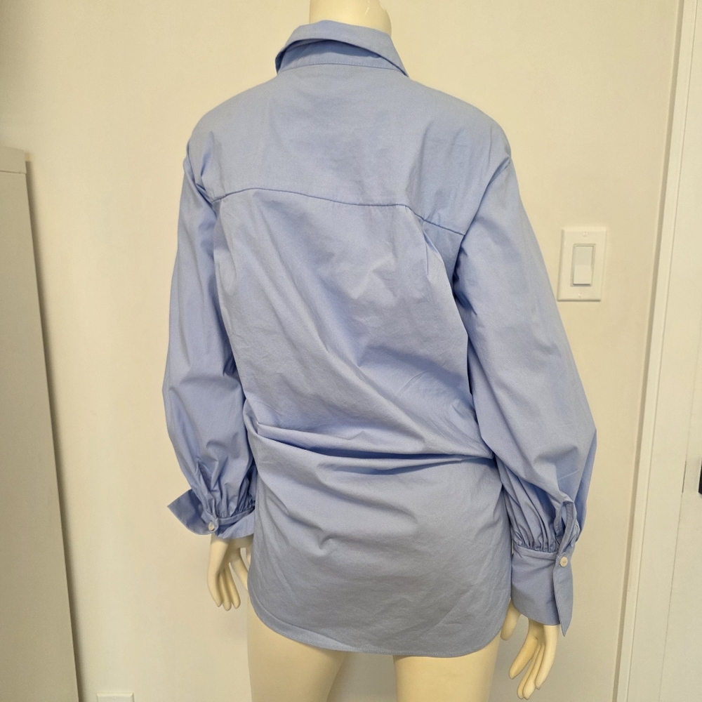 Zara Button Down Poplin Shirt Tie Front S - Picture 12 of 15